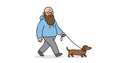 Persona paseando con su perro